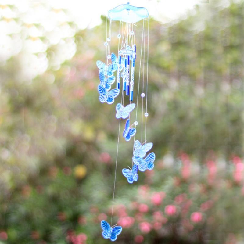 Butterfly Acrylic Wind Chime Campanula Sound Μουσικό Όργανο Outdoor Indoor Garden Ήχος