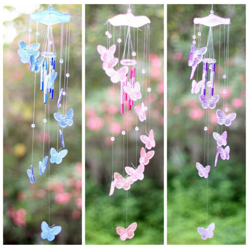 Butterfly Acrylic Wind Chime Campanula Sound Μουσικό Όργανο Outdoor Indoor Garden Ήχος