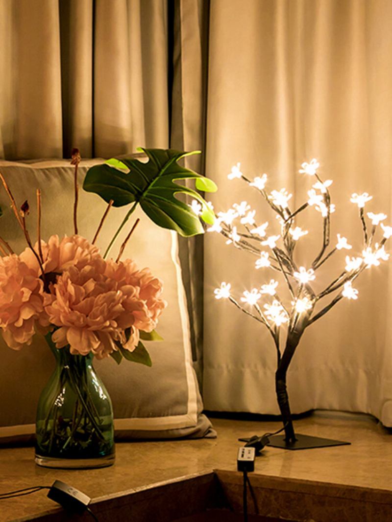 Cherry Blossom Tree Lamp Επιτραπέζιο Φωτιστικό Led Τεχνητή Διακόσμηση Φωτισμένο Δέντρο Για Γραφείο Γάμου Για Πάρτι Κρεβατοκάμαρας