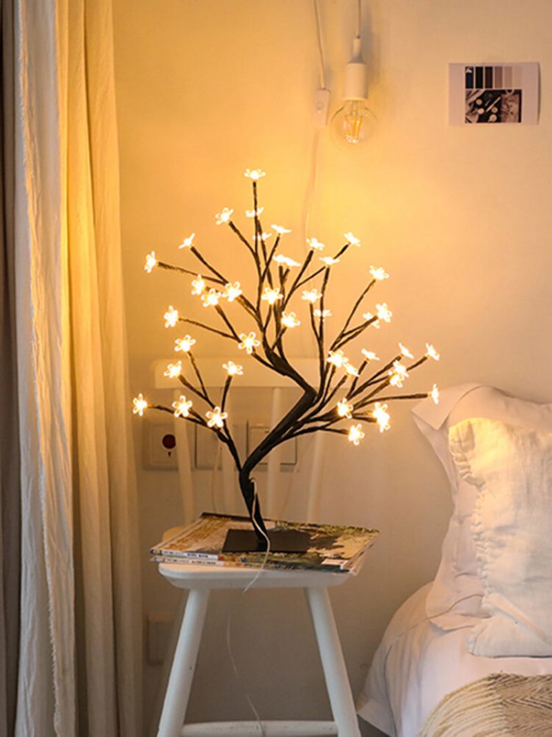 Cherry Blossom Tree Lamp Επιτραπέζιο Φωτιστικό Led Τεχνητή Διακόσμηση Φωτισμένο Δέντρο Για Γραφείο Γάμου Για Πάρτι Κρεβατοκάμαρας