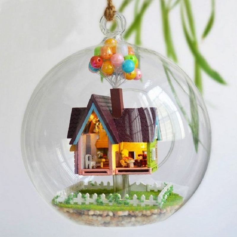 Creative Diy Handcraft Miniature Project Kit Σειρά Γυάλινων Σφαιρών Led Lights Dolls House