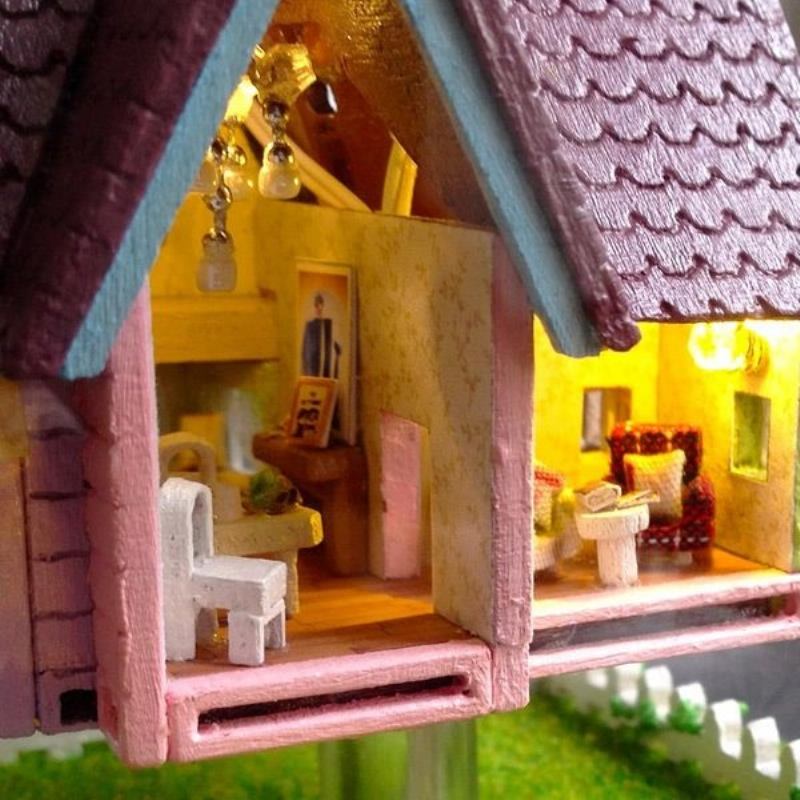 Creative Diy Handcraft Miniature Project Kit Σειρά Γυάλινων Σφαιρών Led Lights Dolls House