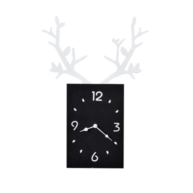 Creative Ins Antler Clock Nordic Decoration Ρολόι Τοίχου Με Αθόρυβη Κίνηση Για Γραφείο Σαλονιού