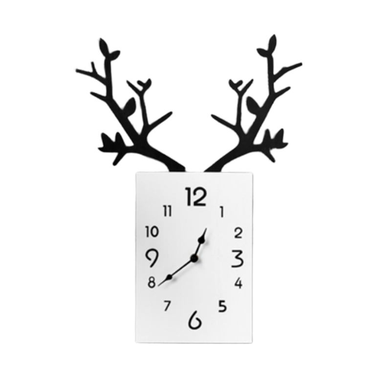 Creative Ins Antler Clock Nordic Decoration Ρολόι Τοίχου Με Αθόρυβη Κίνηση Για Γραφείο Σαλονιού