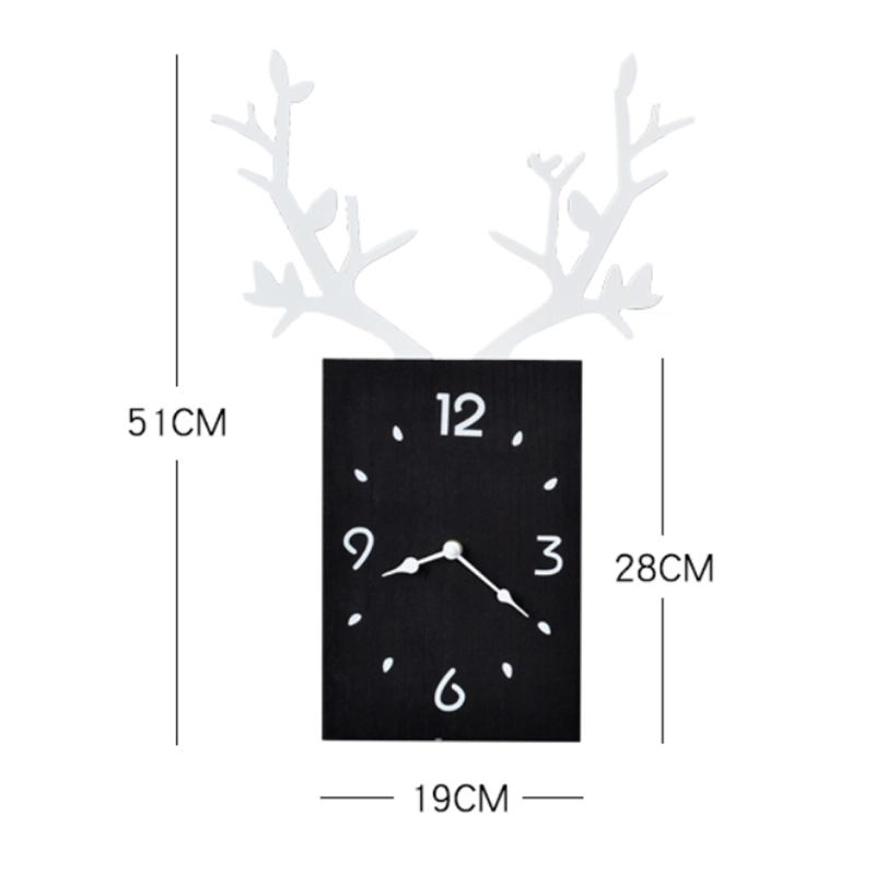 Creative Ins Antler Clock Nordic Decoration Ρολόι Τοίχου Με Αθόρυβη Κίνηση Για Γραφείο Σαλονιού