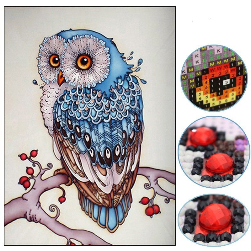 Diy Owl Full 5d Diamond Painting Wall Art Hanging Δώρο Διακόσμηση Σπιτιού