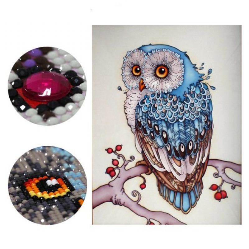 Diy Owl Full 5d Diamond Painting Wall Art Hanging Δώρο Διακόσμηση Σπιτιού