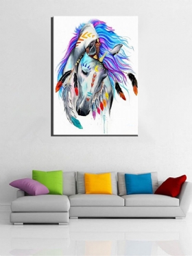 Diy Paint By Number Kit Ελαιογραφία Indian Horse Wall Art Διακόσμηση Σπιτιού Με Πλαίσιο/χωρίς Πλαίσιο