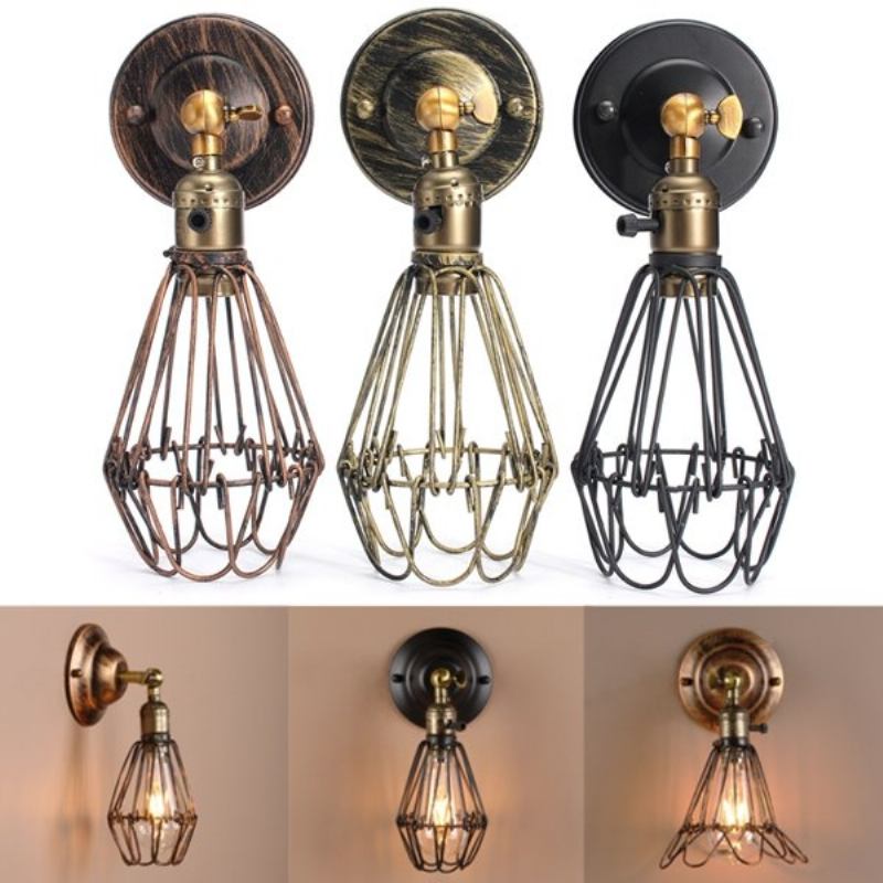 E27 Loft Metal Retro Vintage Ρουστίκ Απλίκα Φωτιστικό Τοίχου Edison Λαμπτήρα