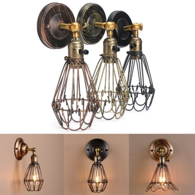 E27 Loft Metal Retro Vintage Ρουστίκ Απλίκα Φωτιστικό Τοίχου Edison Λαμπτήρα