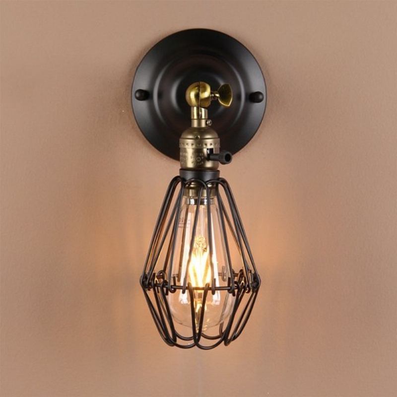 E27 Loft Metal Retro Vintage Ρουστίκ Απλίκα Φωτιστικό Τοίχου Edison Λαμπτήρα