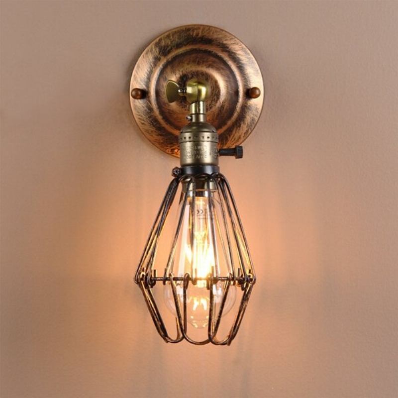 E27 Loft Metal Retro Vintage Ρουστίκ Απλίκα Φωτιστικό Τοίχου Edison Λαμπτήρα