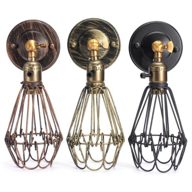 E27 Loft Metal Retro Vintage Ρουστίκ Απλίκα Φωτιστικό Τοίχου Edison Λαμπτήρα