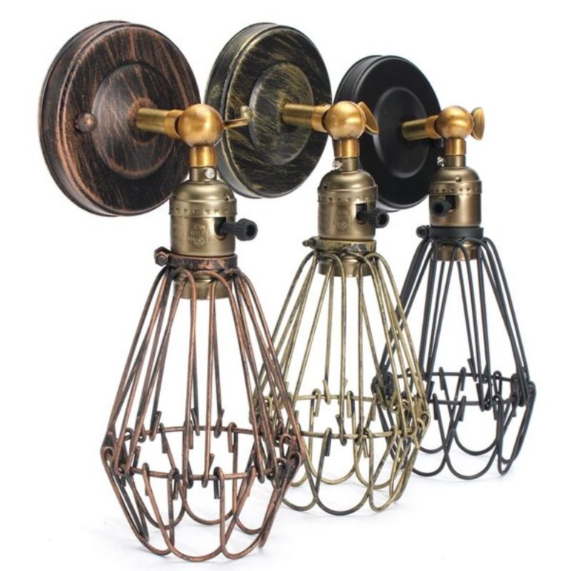 E27 Loft Metal Retro Vintage Ρουστίκ Απλίκα Φωτιστικό Τοίχου Edison Λαμπτήρα