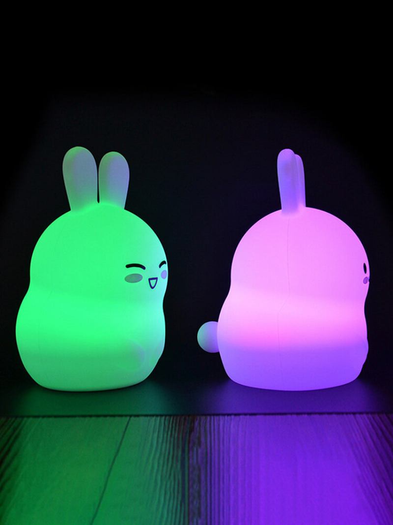 Επαναφορτιζόμενη Σιλικόνη Rabbit Night Light Ευαίσθητη Βρύση/τηλεχειριστήριο Κομοδίνο Διακόσμηση Σπιτιού