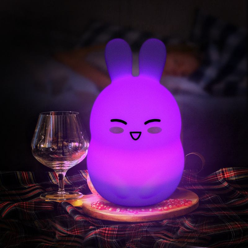 Επαναφορτιζόμενη Σιλικόνη Rabbit Night Light Ευαίσθητη Βρύση/τηλεχειριστήριο Κομοδίνο Διακόσμηση Σπιτιού