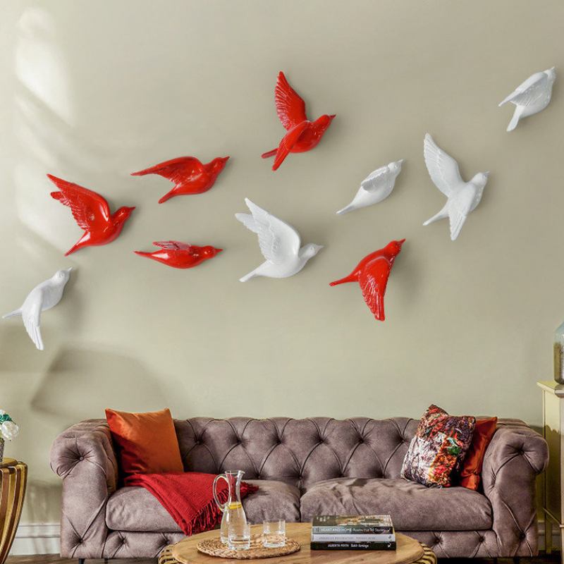 European 3d Stereo Wall Resin Bird Στολίδι Έπιπλα Σπιτιού Χειροτεχνία Διακόσμηση