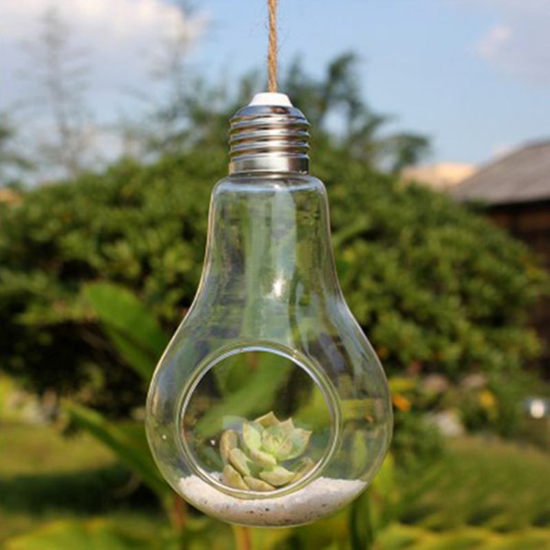 European Retro Bulb Σχήμα Γυάλινο Βάζο Υδροπονικό Φυτό Διαφανές Δοχείο Λουλουδιών