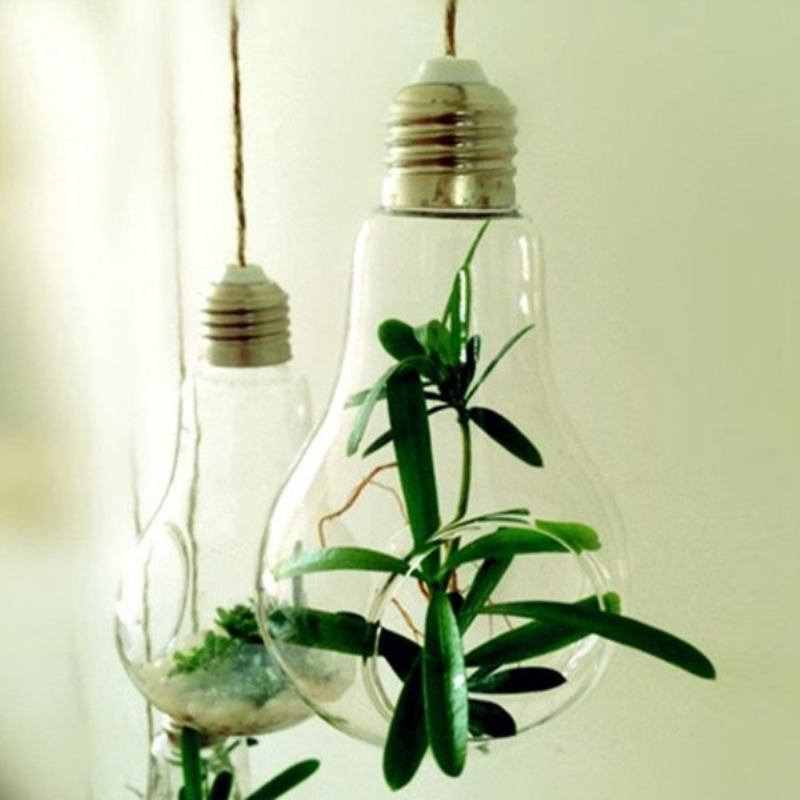 European Retro Bulb Σχήμα Γυάλινο Βάζο Υδροπονικό Φυτό Διαφανές Δοχείο Λουλουδιών