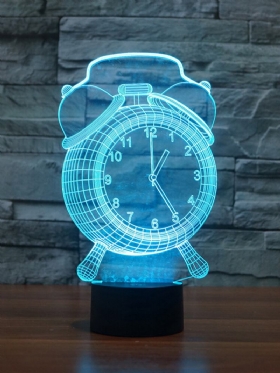 Φωτιστικό Ξυπνητήρι 3d Visual Led Night Light Usb Φόρτισης Διακόσμηση Σπιτιού Κρεβατοκάμαρας