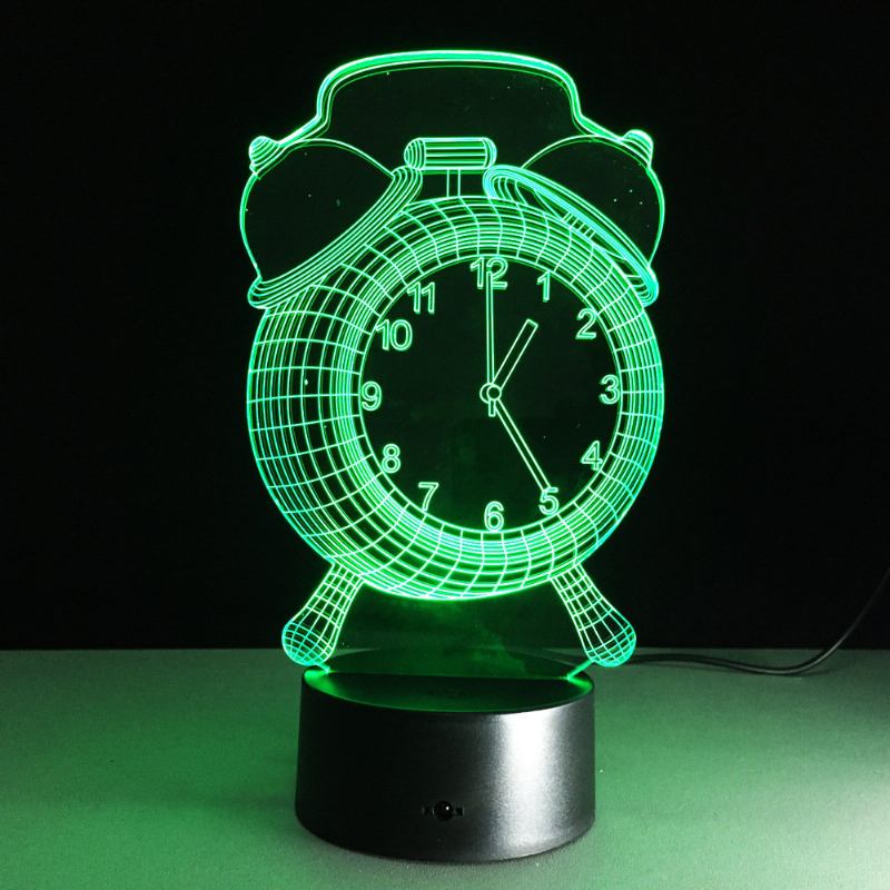 Φωτιστικό Ξυπνητήρι 3d Visual Led Night Light Usb Φόρτισης Διακόσμηση Σπιτιού Κρεβατοκάμαρας