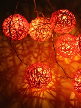 Γαμήλιο Πάρτι 35 Led Rattan Ball String Light Home Garden Fairy Colorful Lamp Wedding Party