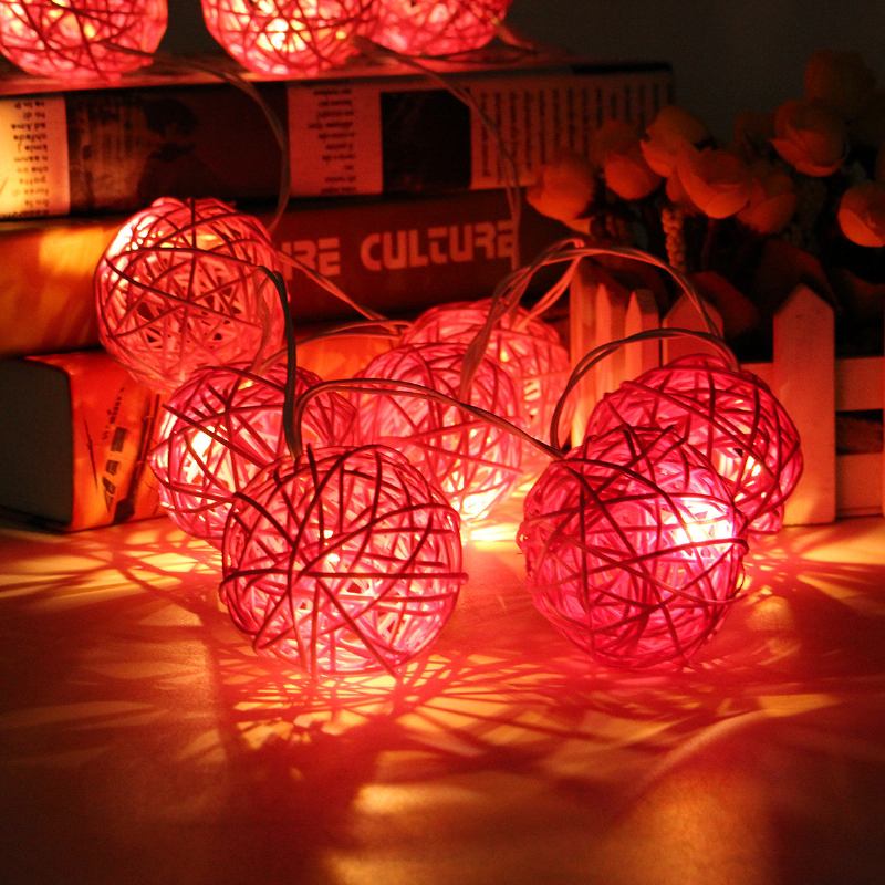 Γαμήλιο Πάρτι 35 Led Rattan Ball String Light Home Garden Fairy Colorful Lamp Wedding Party