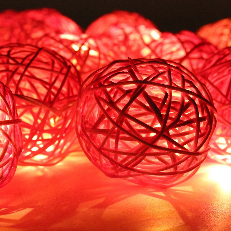 Γαμήλιο Πάρτι 35 Led Rattan Ball String Light Home Garden Fairy Colorful Lamp Wedding Party