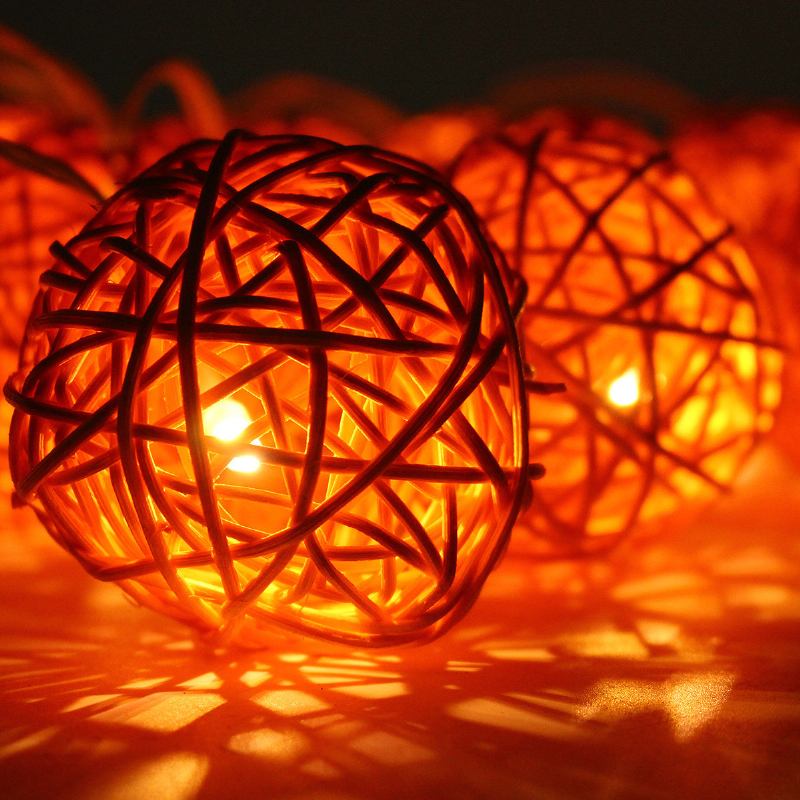 Γαμήλιο Πάρτι 35 Led Rattan Ball String Light Home Garden Fairy Colorful Lamp Wedding Party