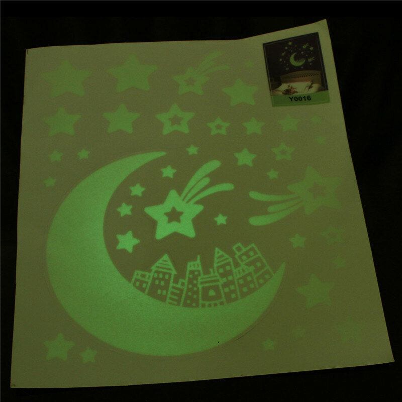 Glow In Dark Moon Star Φωτεινά Αυτοκόλλητα Αφαιρούμενο Αυτοκόλλητο Τοίχου Vinyl Decal Τοιχογραφία Διακόσμηση Παιδικού Δωματίου