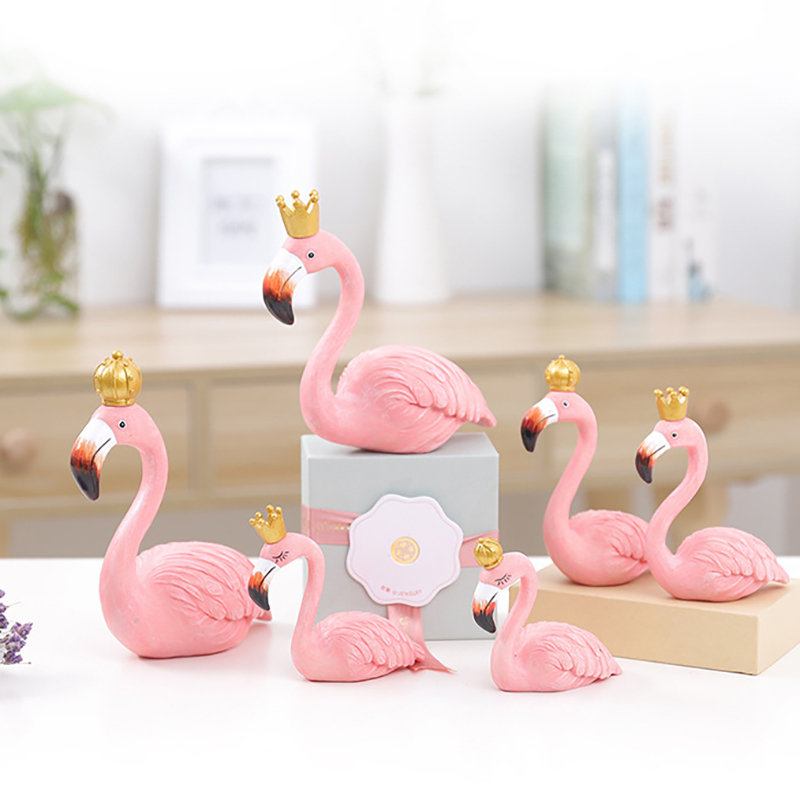 Ins Fashion Desk Διακόσμηση Μεγάλα Στολίδια Flamingo Διακοσμητικά Ειδώλια Σπιτιού Από Ρητίνη