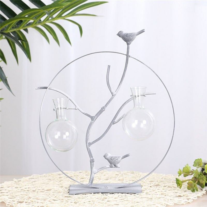 Iron Bird Flower Vase Creative Hydroponic Container Γυάλινο Διακόσμηση Σπιτιού