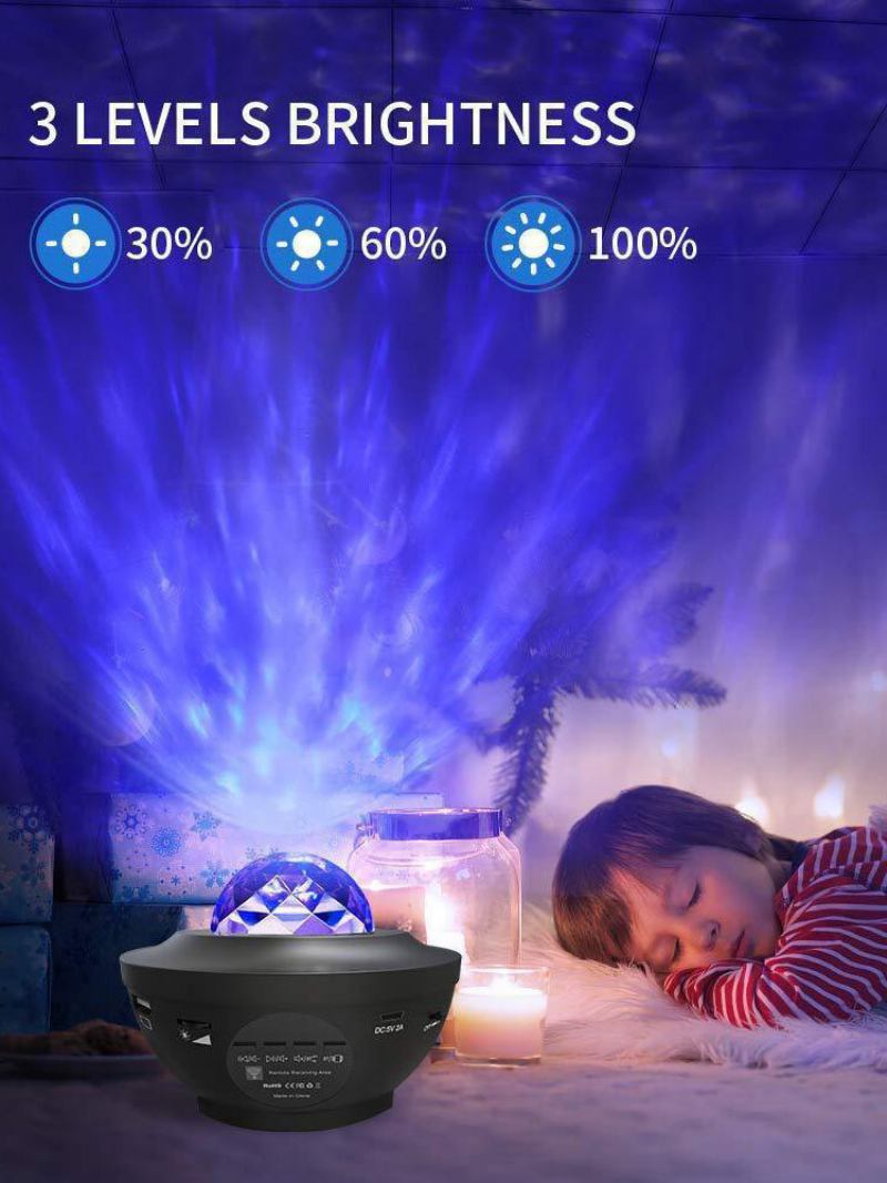 Led Ρομαντικό Πολύχρωμο Starry Sky Galaxy Projector Night Light Τηλεχειριστήριο Usb Fairy Neon Projection Lamp