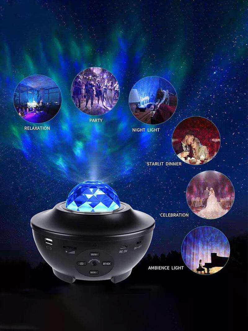 Led Ρομαντικό Πολύχρωμο Starry Sky Galaxy Projector Night Light Τηλεχειριστήριο Usb Fairy Neon Projection Lamp