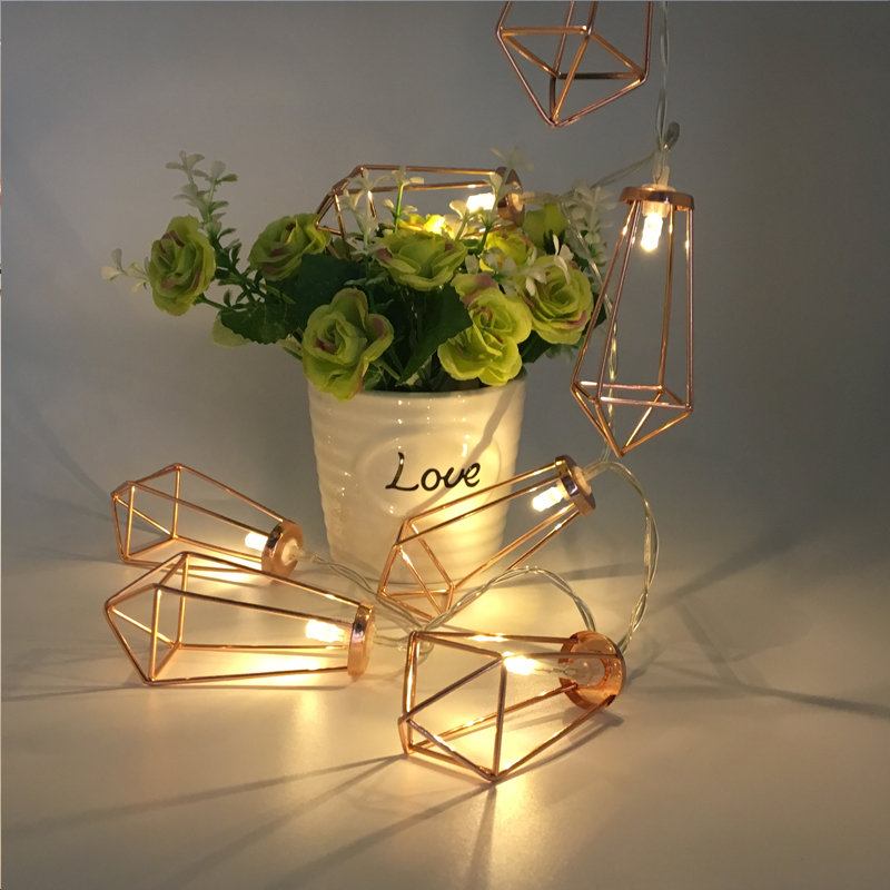 Μπαταρία 1.8m/3.3m 10/20leds Metal Diamond Fairy String Light Για Χριστουγεννιάτικο Γιορτινό Πάρτι