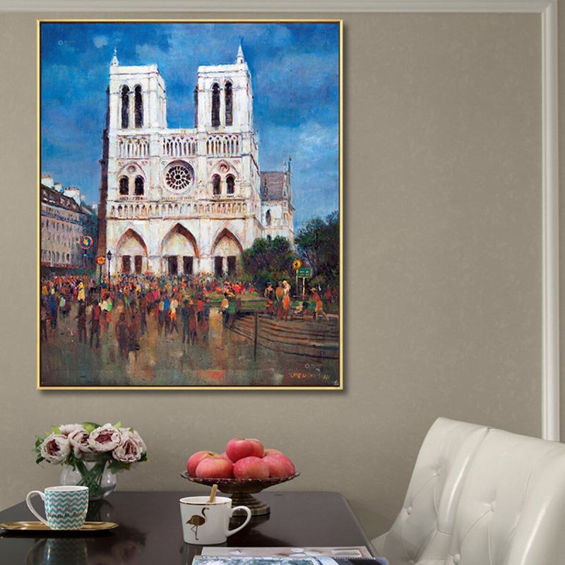 Paris Architecture Decorative Painting Core Canvas Anging Για Διακόσμηση Σπιτιού Σαλονιού