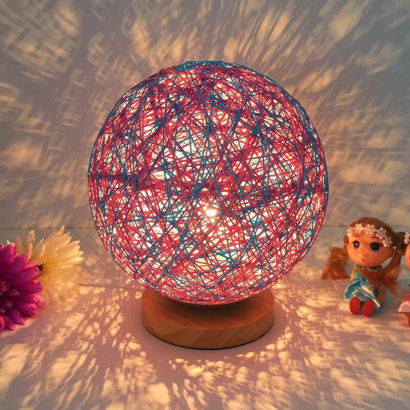 Rattan Ball Night Light Επιτραπέζιο Φωτιστικό Κομοδίνου Διακόσμηση Σπιτιού Δώρο Αγίου Βαλεντίνου