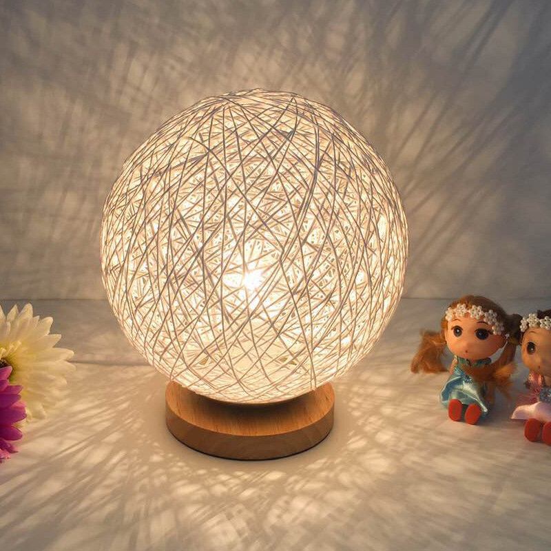 Rattan Ball Night Light Επιτραπέζιο Φωτιστικό Κομοδίνου Διακόσμηση Σπιτιού Δώρο Αγίου Βαλεντίνου