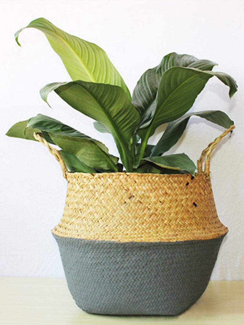 Seagrass Belly Storage Basket Shopping Bag Box Organizer Plant Pot