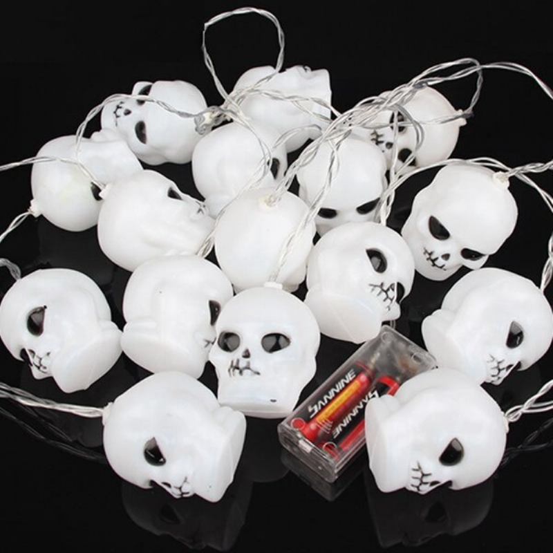 Skeleton Φαναράκι Με Μπαταρίες Κολοκυθάκι Skull String Light Led Για Χριστουγεννιάτικη Διακόσμηση Αποκριάτικων Πάρτι