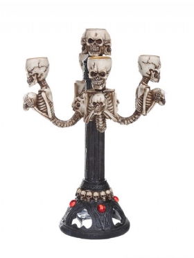 Skull Candlestick Resin Craft Statues Creative Figurines Sculpture Decoration Party