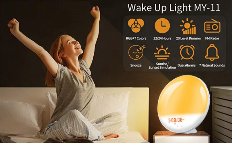 Smart Wake Up Light Work Ψηφιακό Ξυπνητήρι Sunrise Με Προσομοίωση Ηλιοβασιλέματος Φυσικούς Ήχους Και Ξυπνητήρια