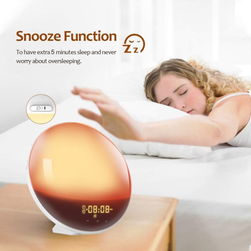 Smart Wake Up Light Work Ψηφιακό Ξυπνητήρι Sunrise Με Προσομοίωση Ηλιοβασιλέματος Φυσικούς Ήχους Και Ξυπνητήρια