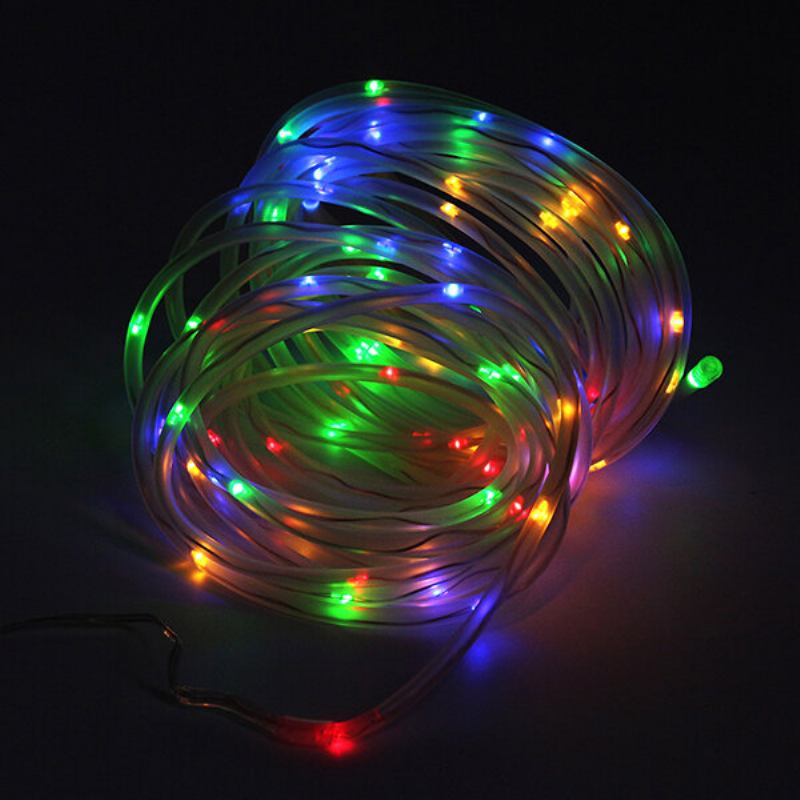 Solar Powered 12m 100leds Copper Wire Tube Αδιάβροχο Fairy String Light Για Τα Χριστούγεννα