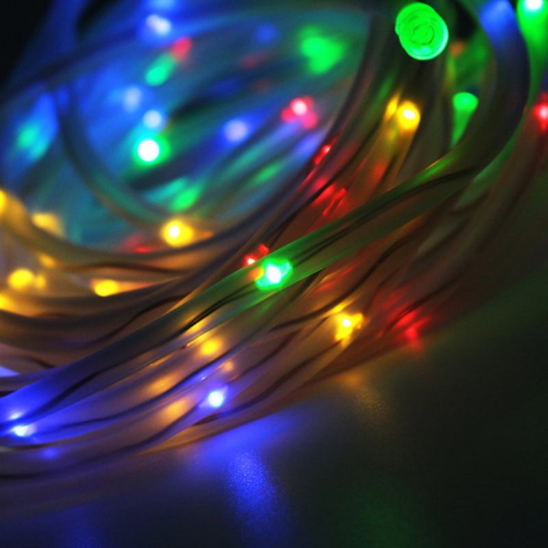 Solar Powered 12m 100leds Copper Wire Tube Αδιάβροχο Fairy String Light Για Τα Χριστούγεννα