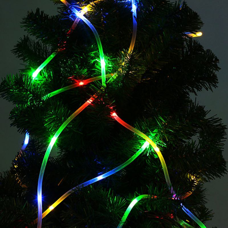 Solar Powered 12m 100leds Copper Wire Tube Αδιάβροχο Fairy String Light Για Τα Χριστούγεννα