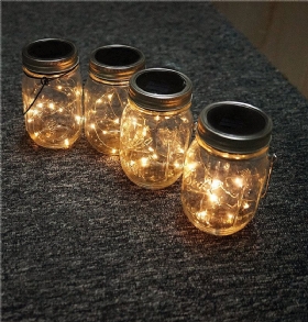 Solar Powered 2m 20leds Mason Jar Καπάκι Fairy String Light Συρμάτινο Φωτιστικό Για Διακόσμηση Κήπου