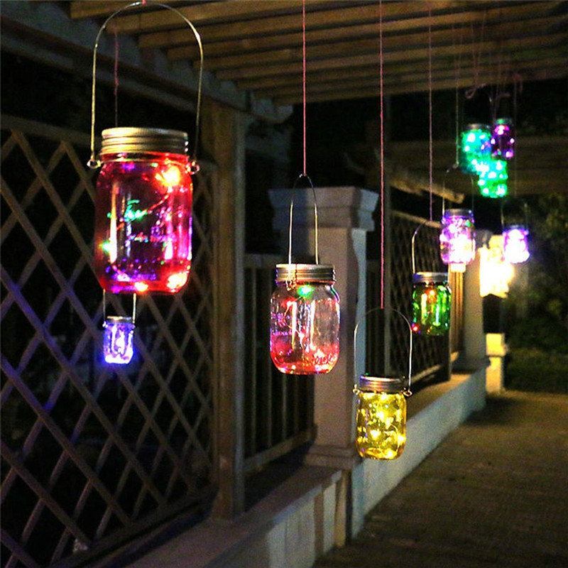 Solar Powered 2m 20leds Mason Jar Καπάκι Fairy String Light Συρμάτινο Φωτιστικό Για Διακόσμηση Κήπου