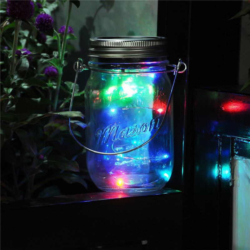 Solar Powered 2m 20leds Mason Jar Καπάκι Fairy String Light Συρμάτινο Φωτιστικό Για Διακόσμηση Κήπου