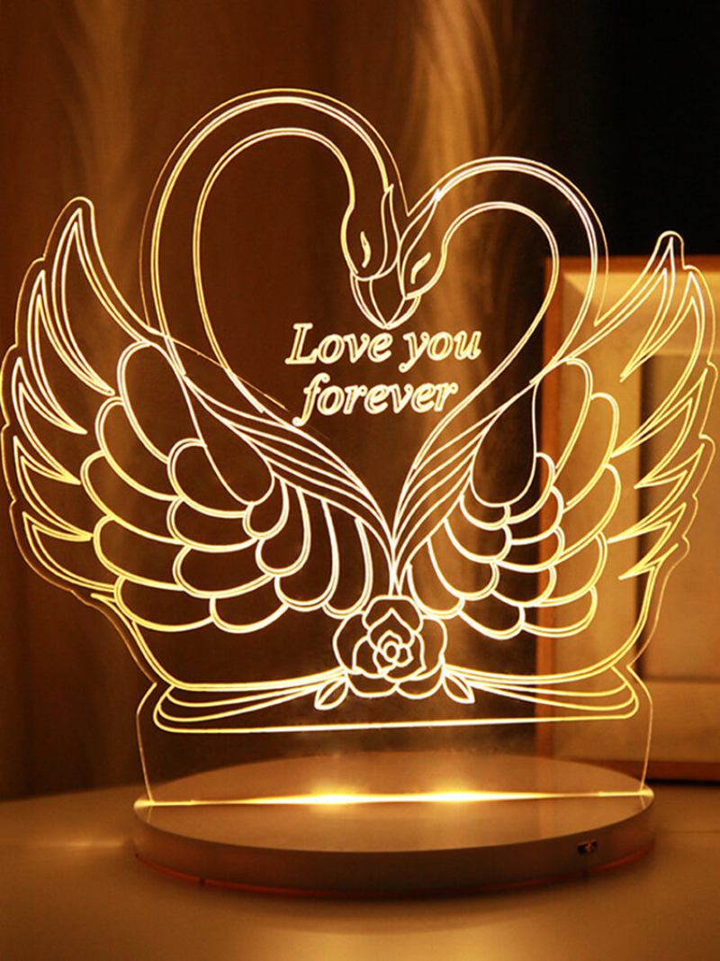 Swan 3d Led Night Light Control Με Τροφοδοσία Αφής Usb Για Χριστουγεννιάτικο Δώρο Διακόσμηση Σπιτιού